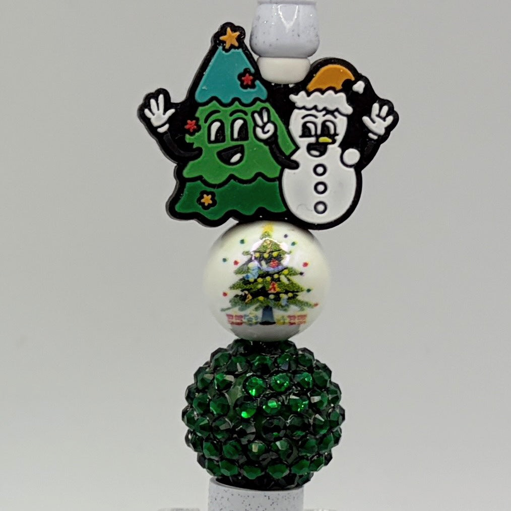 Festive Snowman Christmas Beaded Pens | Choose Your Style