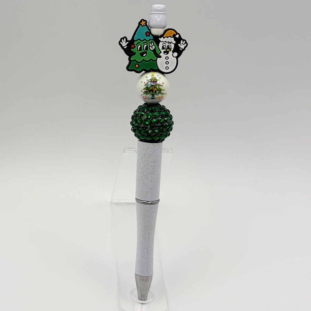 Festive Snowman Christmas Beaded Pens | Choose Your Style