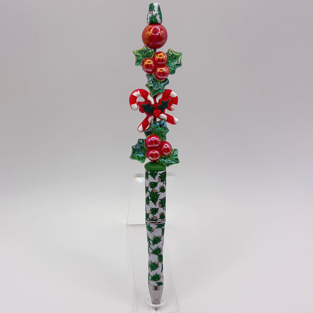 Christmas Beaded Pen Collection – Candy, Holly, Snowflake, Snow Globe & Christmas Tree Pens