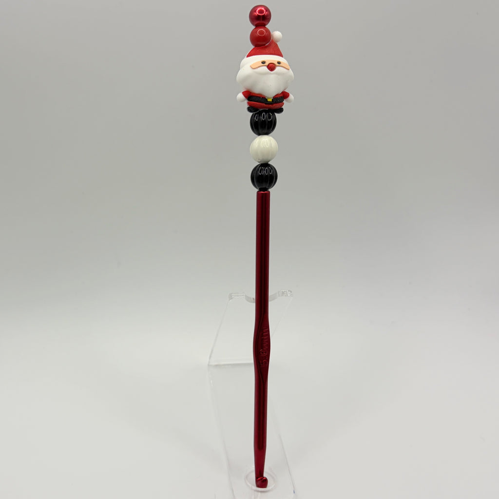 Christmas Beaded Crochet Hooks | Frosty, Merry Christmas & Santa | Handmade Crochet Gifts