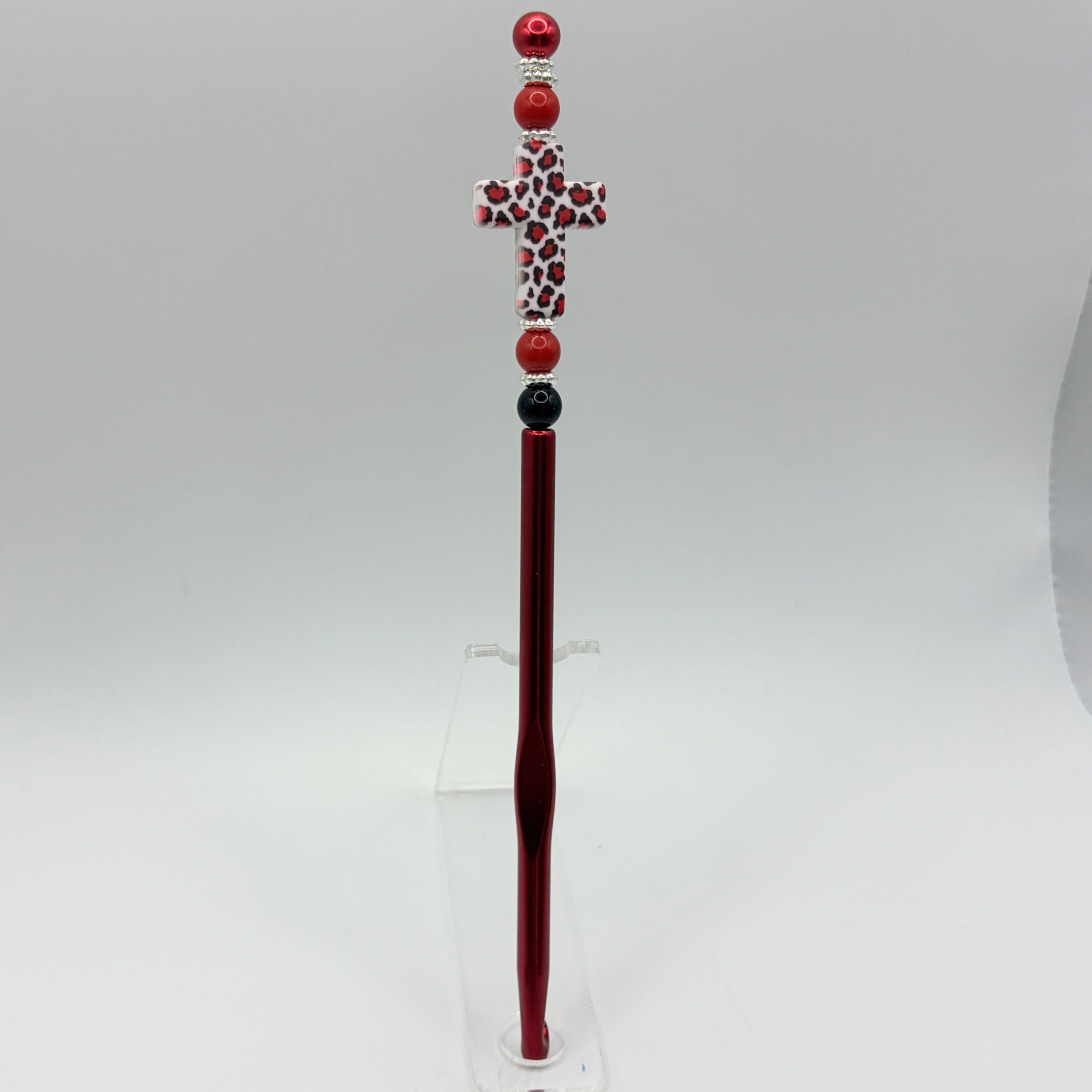 Faith & Freedom Beaded Crochet Hooks | Cross & Patriotic Designs
