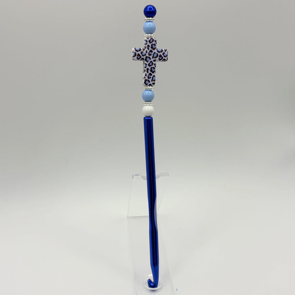 Faith & Freedom Beaded Crochet Hooks | Cross & Patriotic Designs