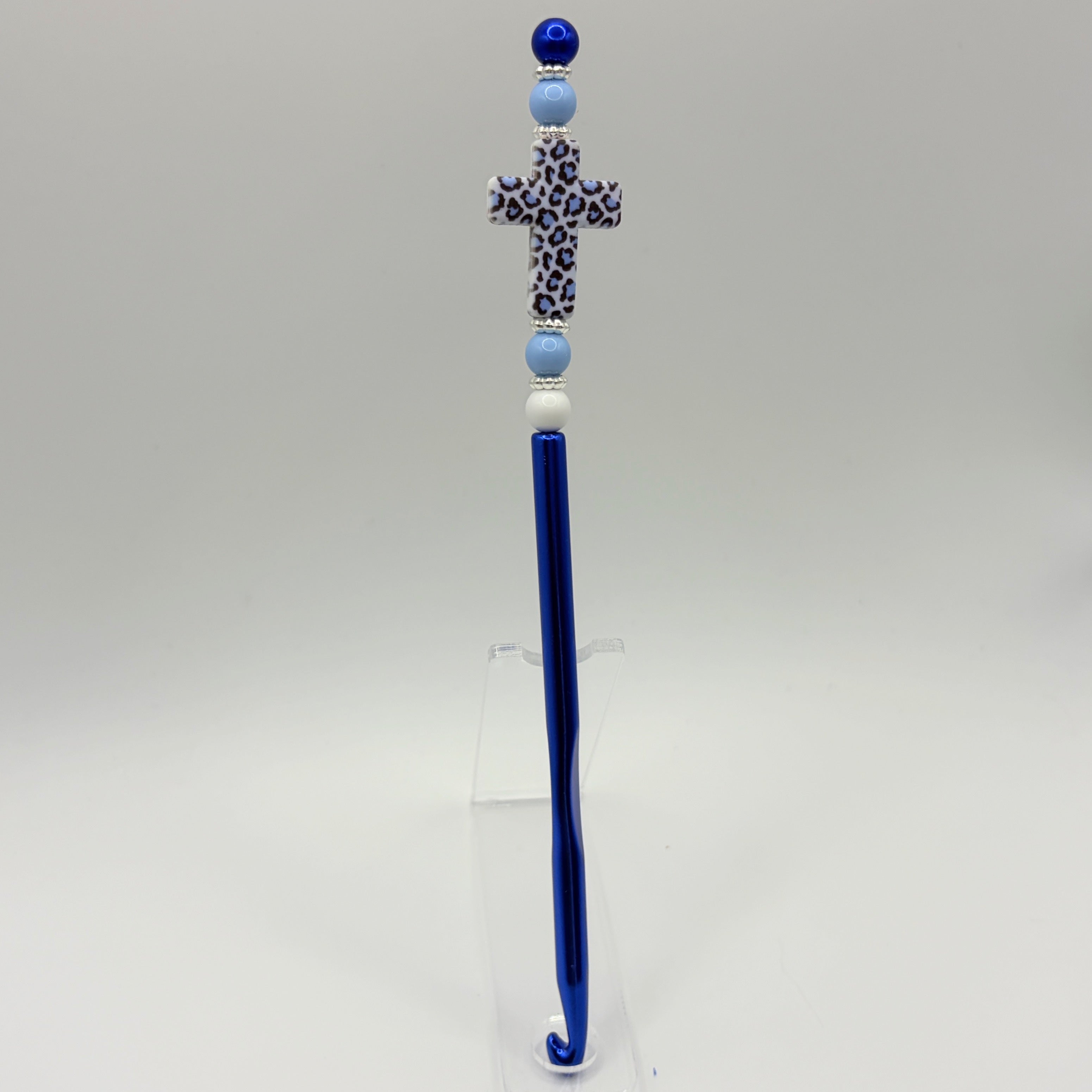 Faith & Freedom Beaded Crochet Hooks | Cross & Patriotic Designs