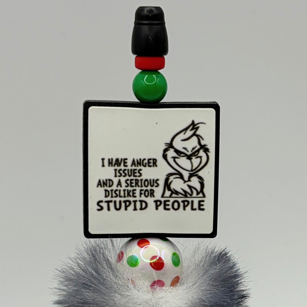 Grinch-Inspired Christmas Beaded Pens | Handmade Holiday Gift Pens