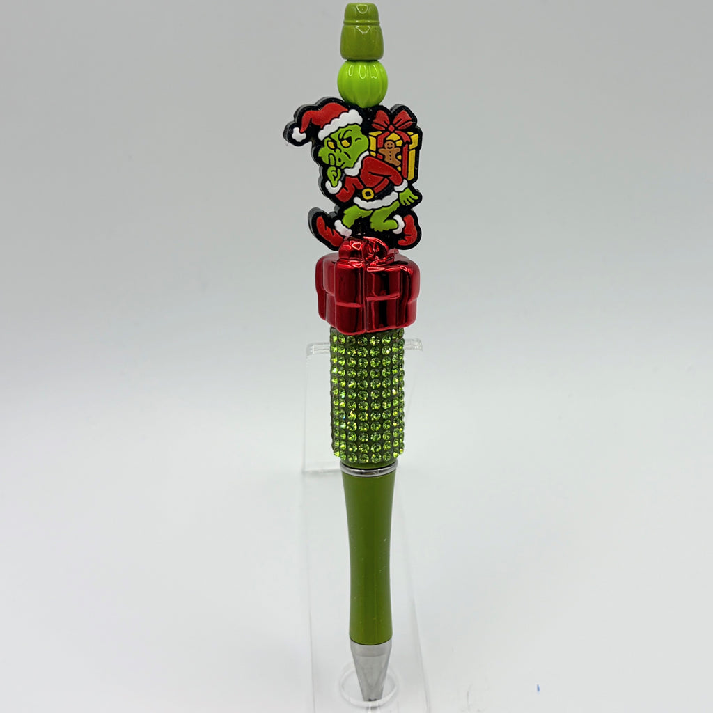 Merry Grinchmas Beaded Pen Collection | Handmade Christmas Rhinestone Pens