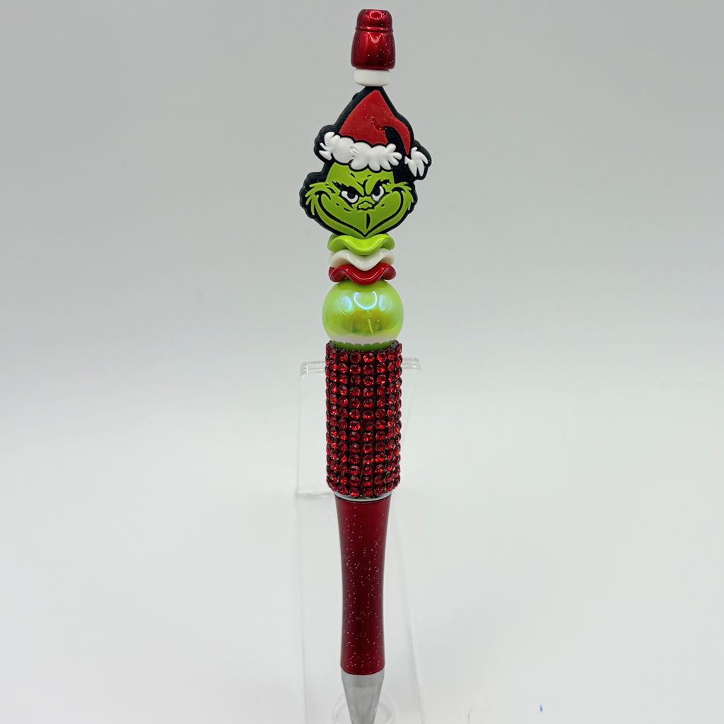 Merry Grinchmas Beaded Pen Collection | Handmade Christmas Rhinestone Pens