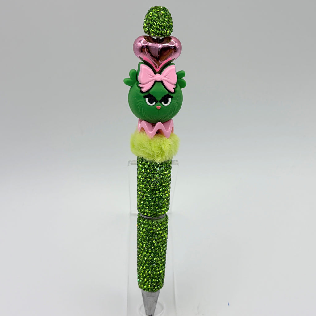 Merry Grinchmas Beaded Pen Collection | Handmade Christmas Rhinestone Pens