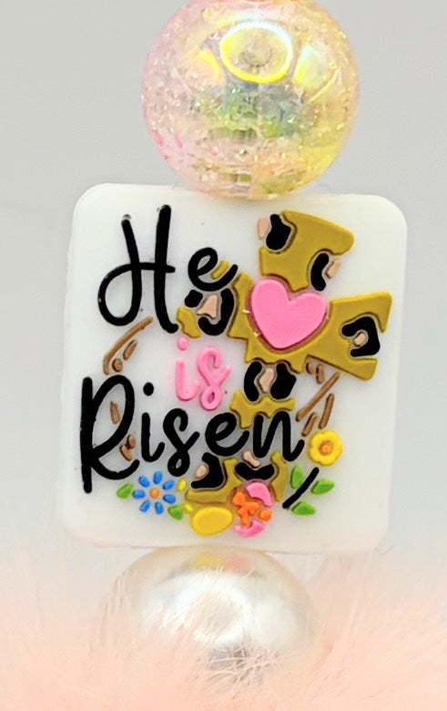 Faith-Based Easter Pens – He Is Risen | Handmade Beaded Pens (A–E)