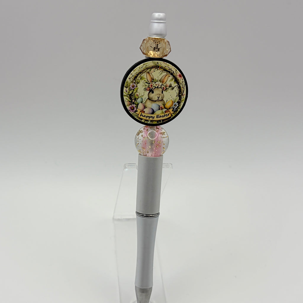 Easter Bunny Beaded Pens – Choose Your Style (A–E) | Handmade Gift | Baske