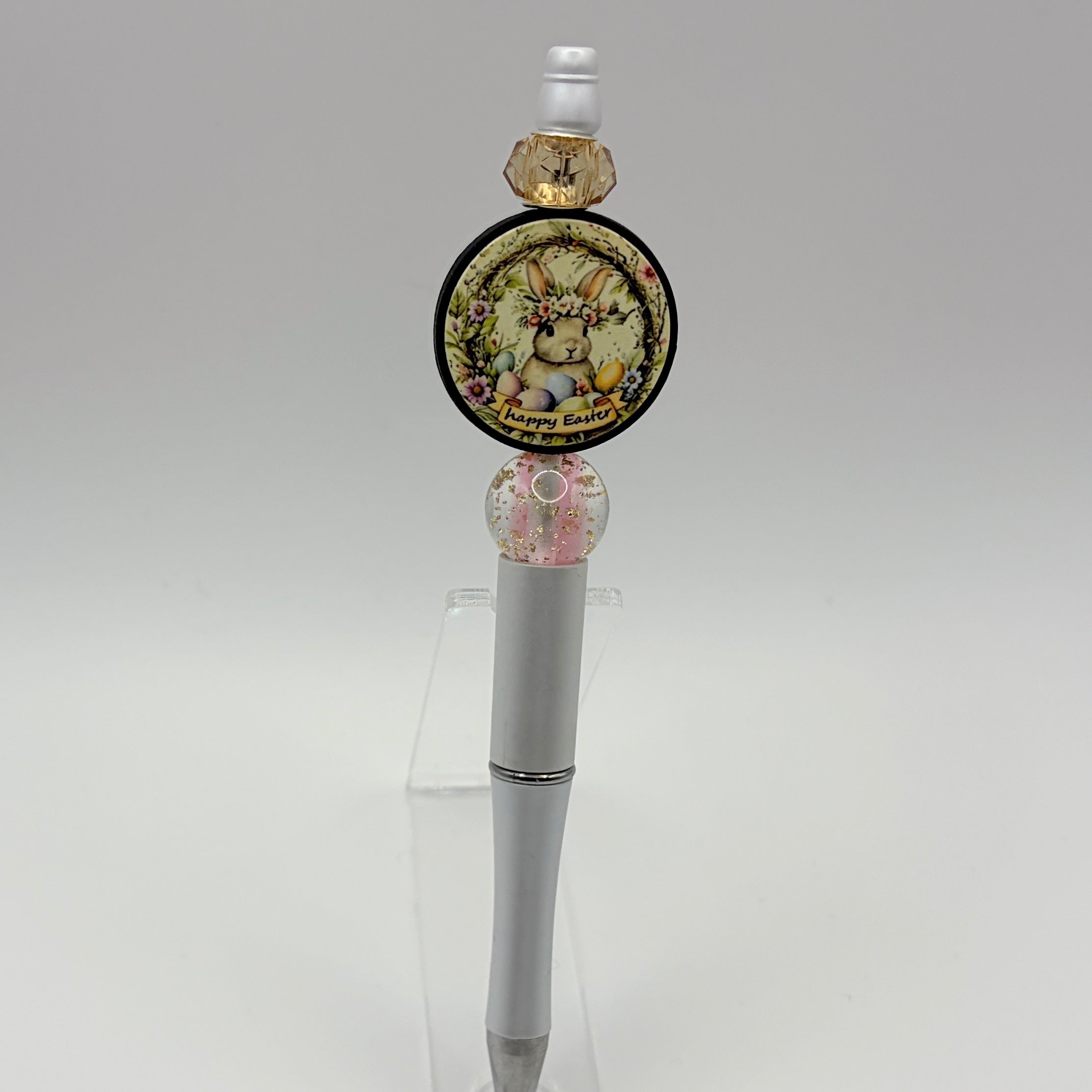 Easter Bunny Beaded Pens – Choose Your Style (A–E) | Handmade Gift | Baske