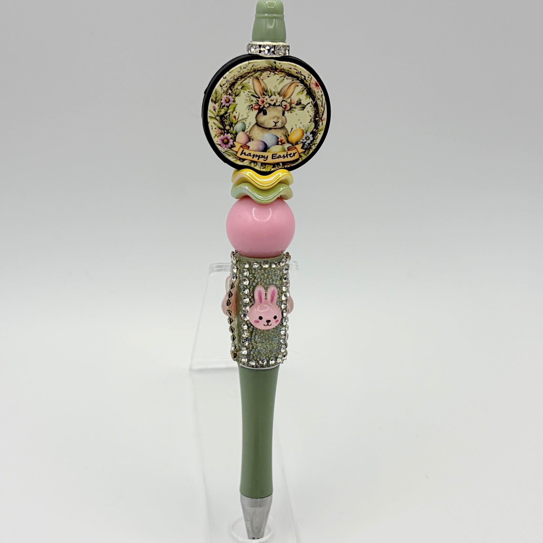 Easter Bunny Beaded Pens – Choose Your Style (A–E) | Handmade Gift | Baske