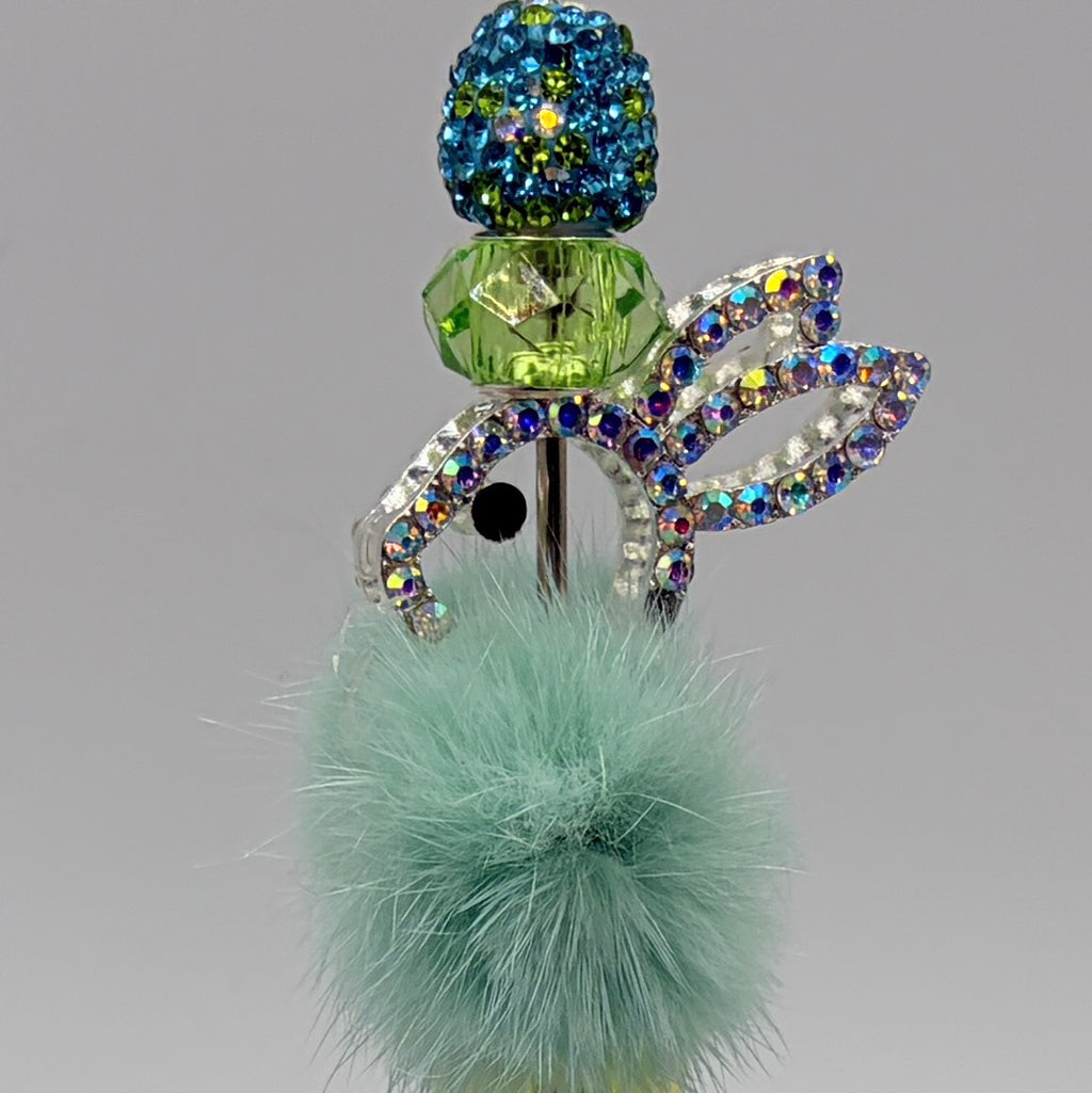Bunny Bling Beaded Pens (Set 2) – Choose Your Style – Rhinestone Bunny & Pom-Pom Pens – Gift for Her