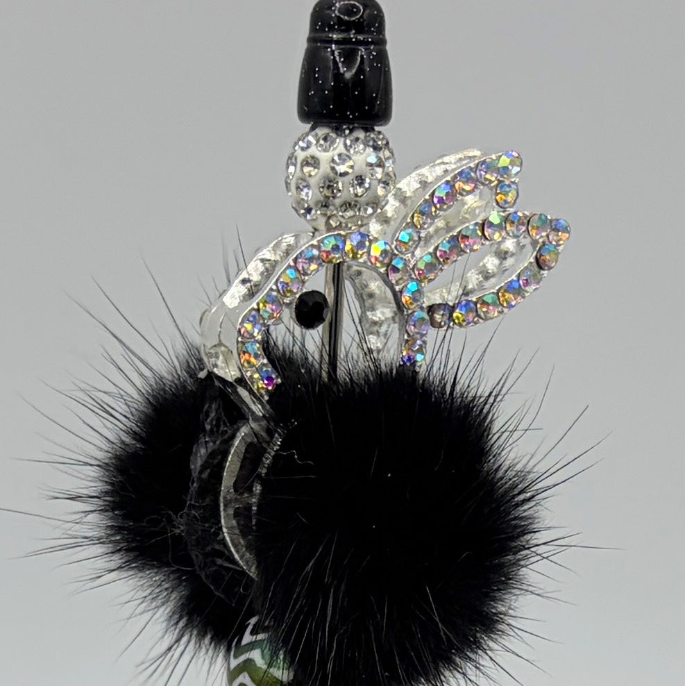 Bunny Bling Beaded Pens (Set 2) – Choose Your Style – Rhinestone Bunny & Pom-Pom Pens – Gift for Her