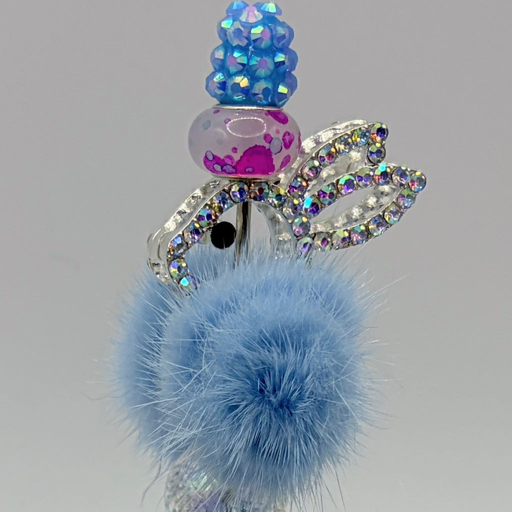 Bunny Bling Beaded Pens (Set 2) – Choose Your Style – Rhinestone Bunny & Pom-Pom Pens – Gift for Her
