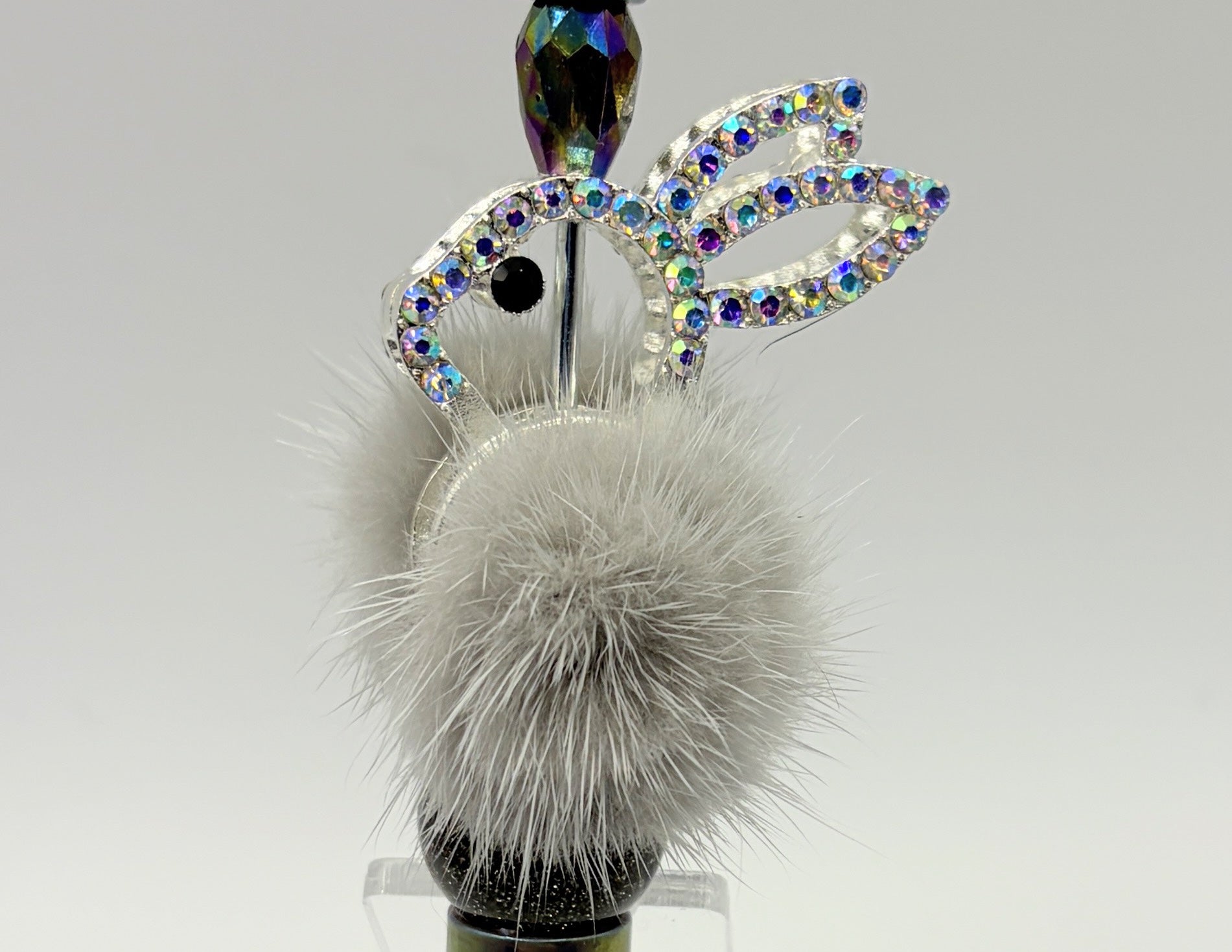 Bunny Bling Beaded Pens (Set 1) – Choose Your Style – Rhinestone Bunny & Pom-Pom Pens – Gift for Her