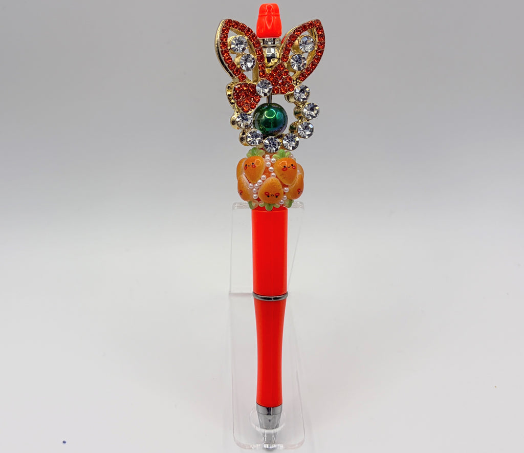 Rhinestone Bunny Beaded Pens | Choose Your Style A–C | Handmade Bling Pens | Cute Easter Statement Pens
