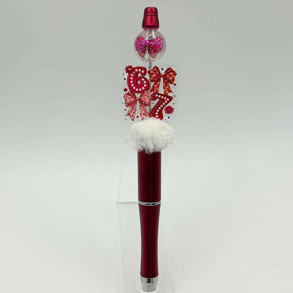 "67" Beaded Pens – Choose Your Style A–E | Fun Number Pens | Gift Idea | Limited Handmade Pens