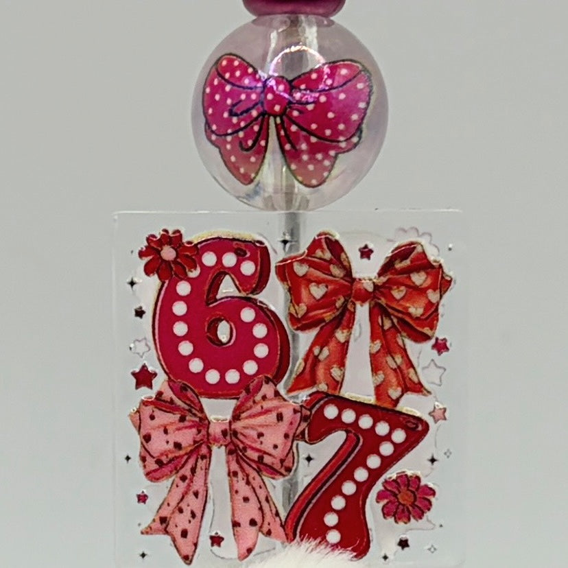 "67" Beaded Pens – Choose Your Style A–E | Fun Number Pens | Gift Idea | Limited Handmade Pens