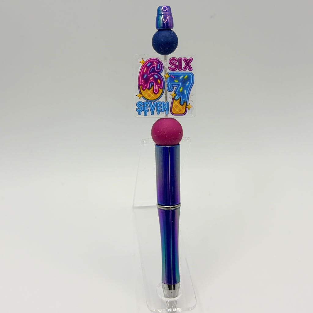 "67" Beaded Pens – Choose Your Style A–E | Fun Number Pens | Gift Idea | Limited Handmade Pens
