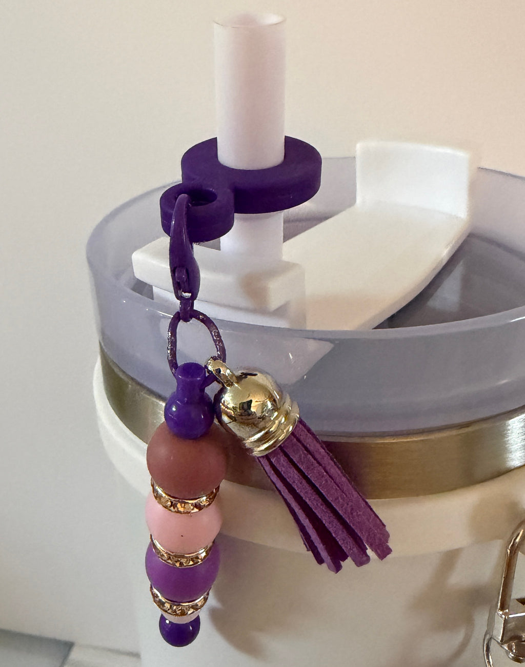 Beaded Straw Cap Charms – Reusable Silicone Tumbler Straw Toppers