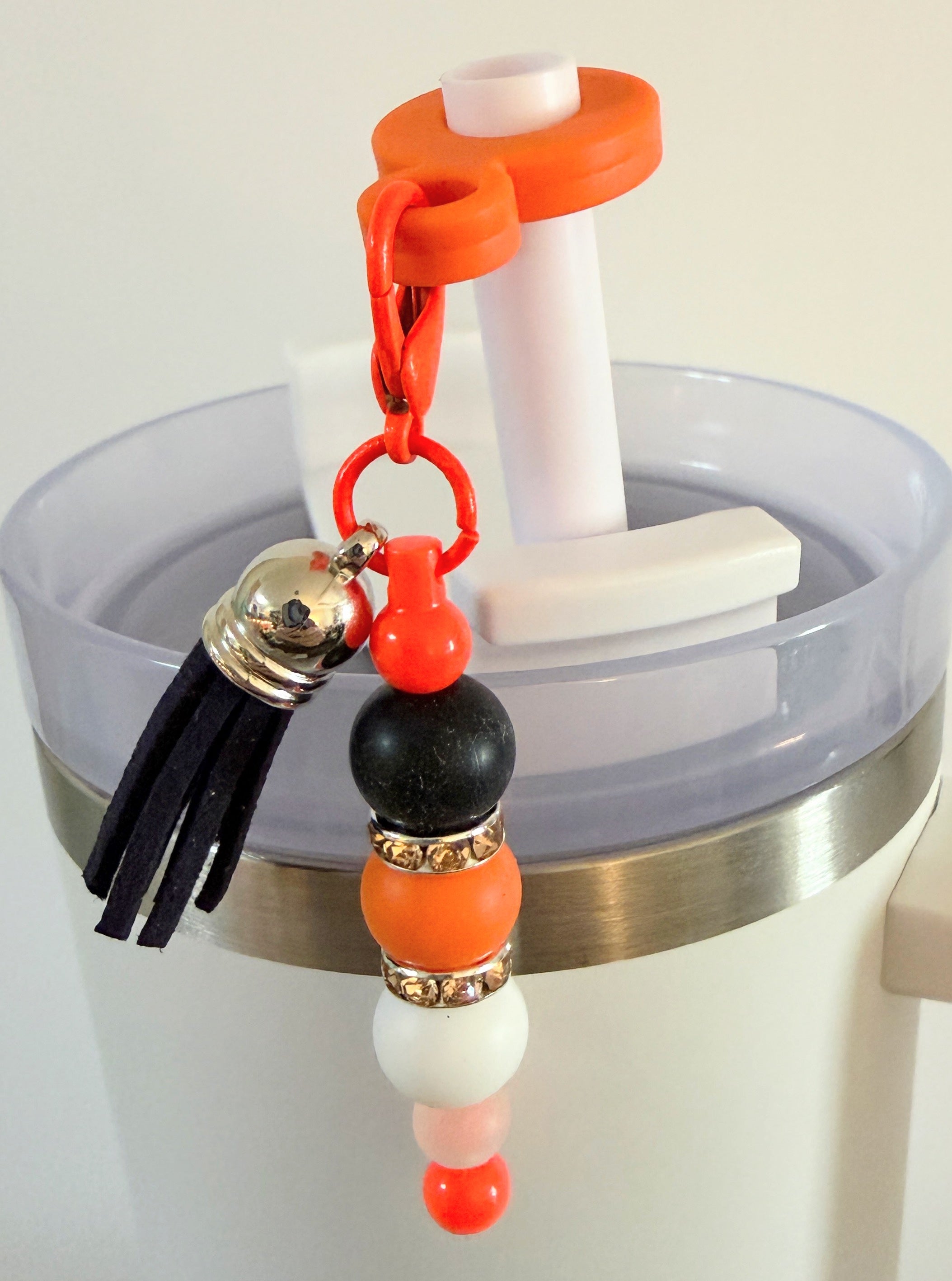 Beaded Straw Cap Charms – Reusable Silicone Tumbler Straw Toppers