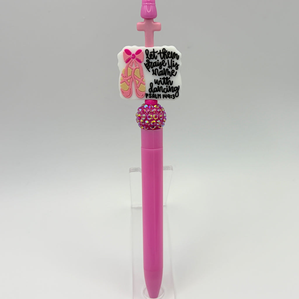 Faith-Inspired Pink Beaded Pens – Choose Your Style A–F | Christian Gift Pens | Bible, Prayer, God is Good | Gift Ready