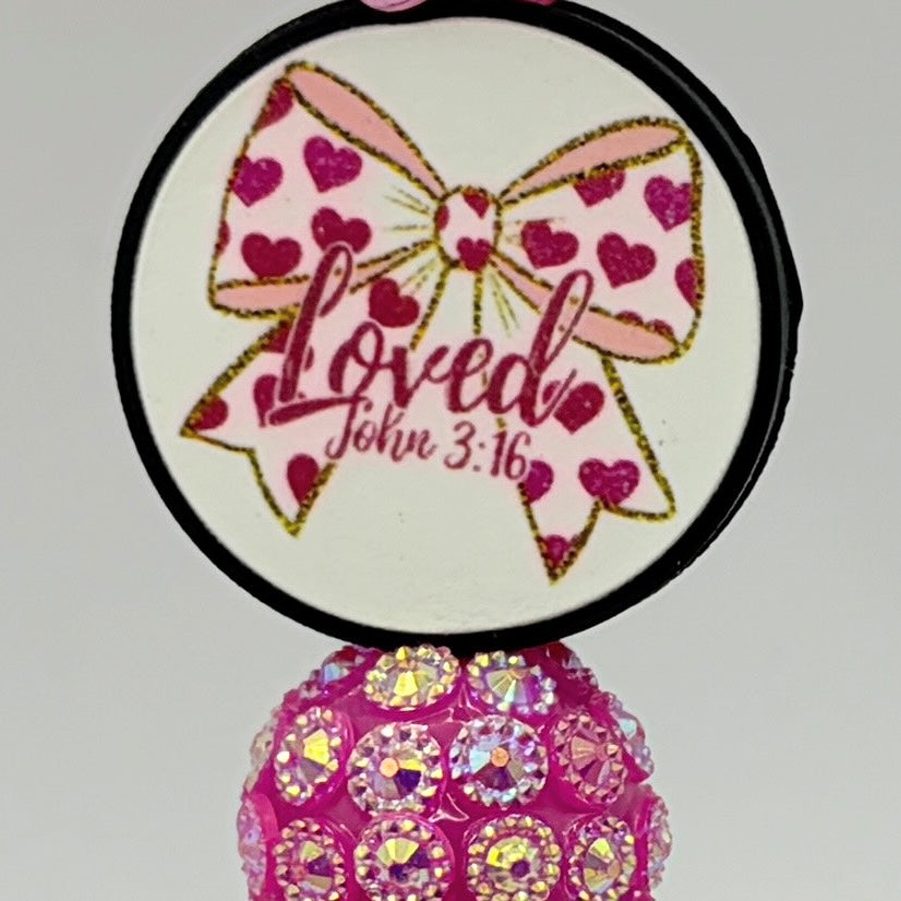 Faith-Inspired Pink Beaded Pens – Choose Your Style A–F | Christian Gift Pens | Bible, Prayer, God is Good | Gift Ready