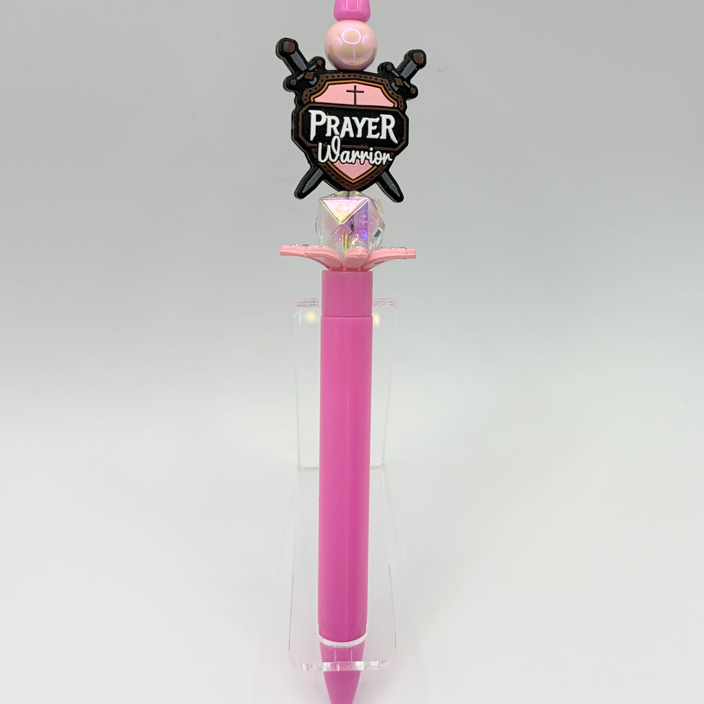 Faith-Inspired Pink Beaded Pens – Choose Your Style A–F | Christian Gift Pens | Bible, Prayer, God is Good | Gift Ready