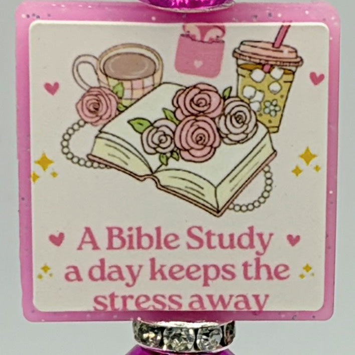 Faith-Inspired Pink Beaded Pens – Choose Your Style A–F | Christian Gift Pens | Bible, Prayer, God is Good | Gift Ready