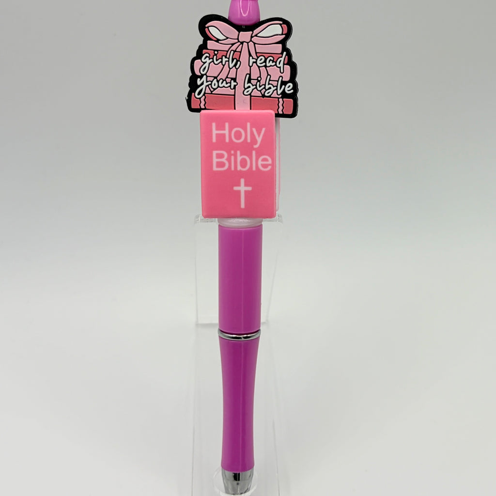 Faith-Inspired Pink Beaded Pens – Choose Your Style A–F | Christian Gift Pens | Bible, Prayer, God is Good | Gift Ready