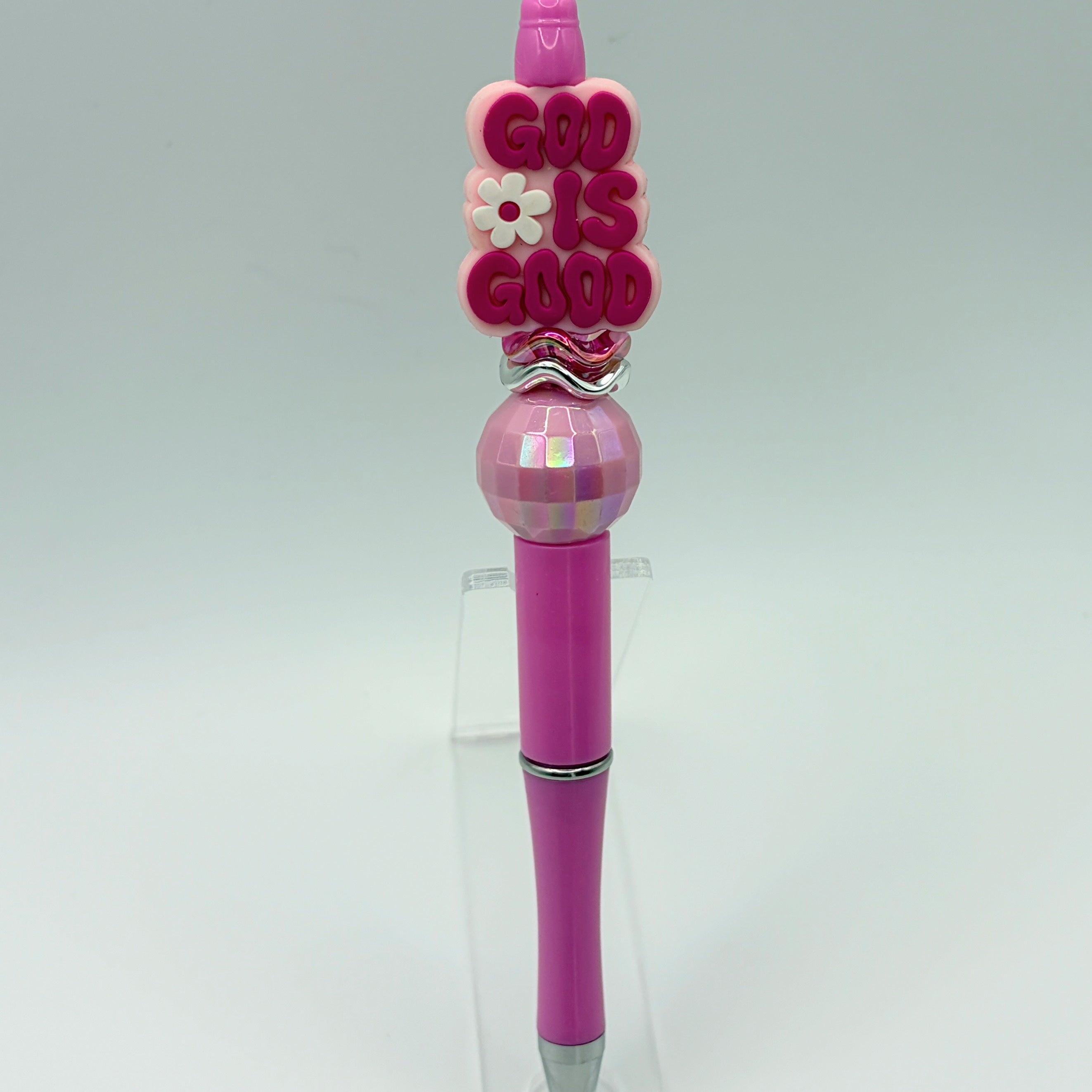 Faith-Inspired Pink Beaded Pens – Choose Your Style A–F | Christian Gift Pens | Bible, Prayer, God is Good | Gift Ready