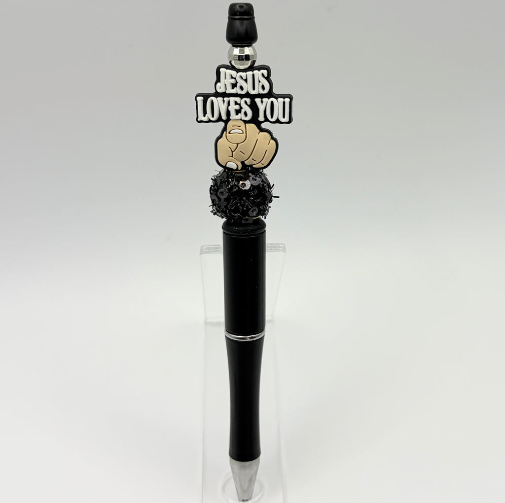 Faith-Inspired Beaded Pens – Choose Your Style A–F | Christian Gift Pens | Jesus Loves You | One of a Kind | $10 Each