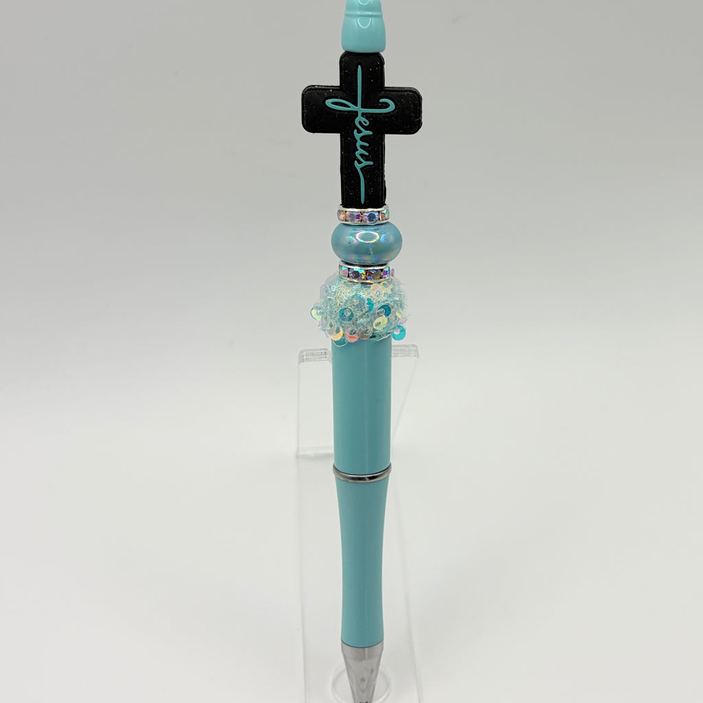 Faith-Inspired Beaded Pens – Choose Your Style A–F | Christian Gift Pens | Cross, Bible, Scripture Pens | Handmade Ink Pens