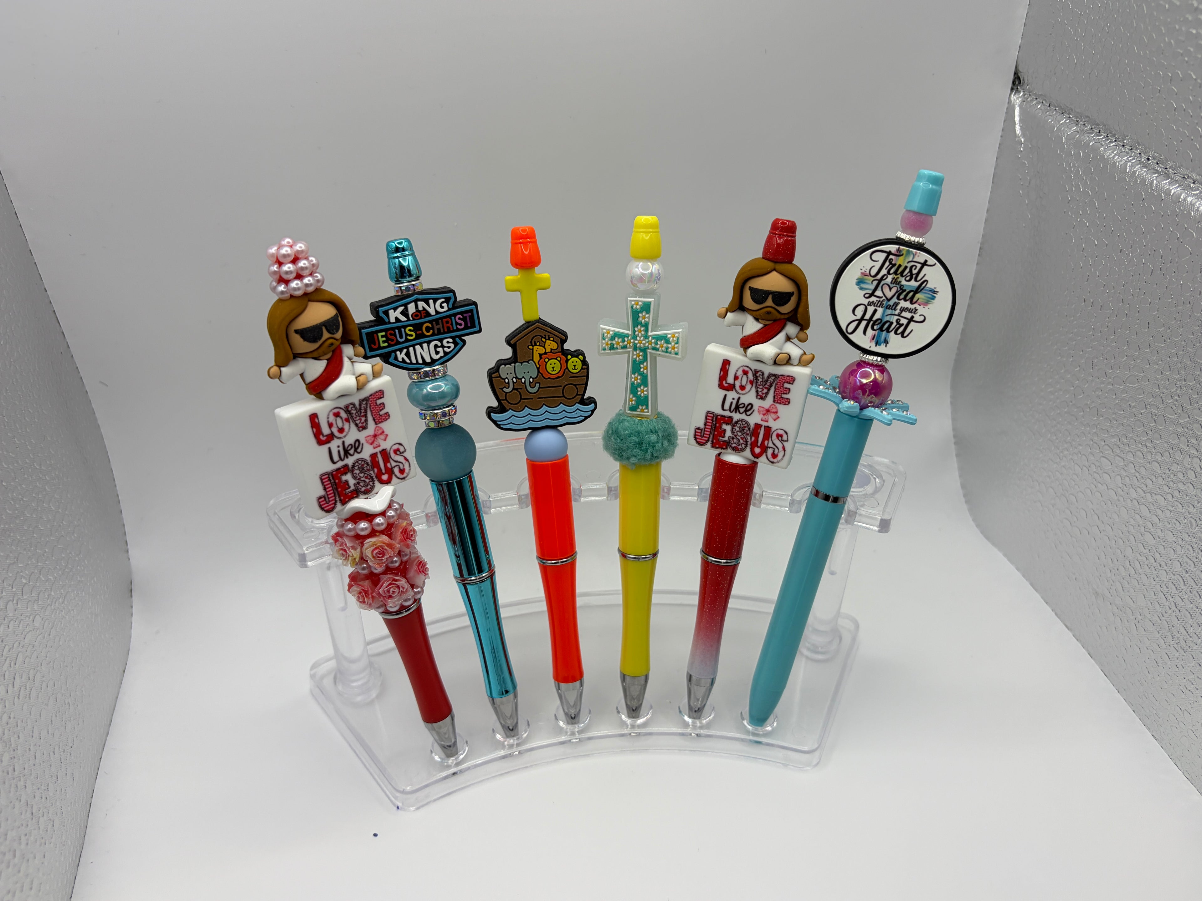 Faith-Inspired Beaded Pens – Choose Your Style A–F | Christian Pens | Love Like Jesus, Cross & Inspirational Pens | Handmade Gifts