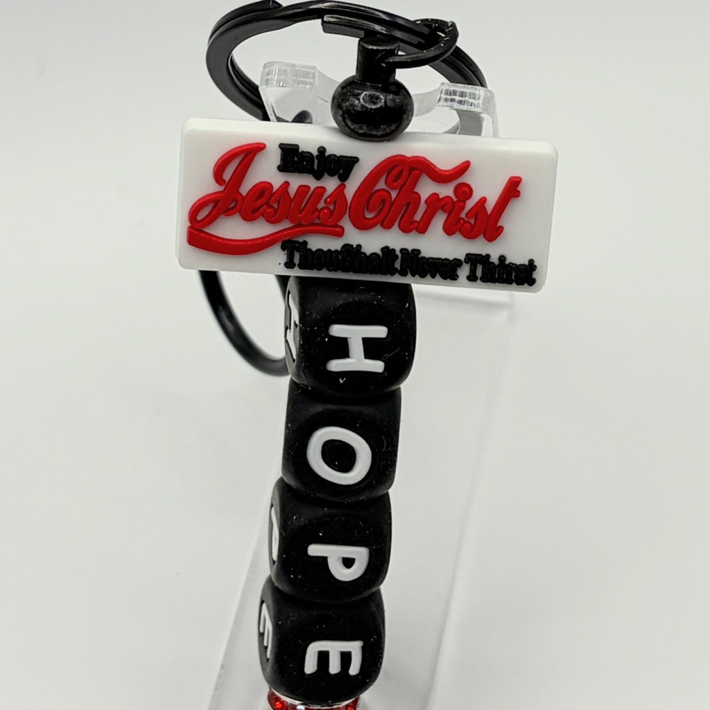Faith-Inspired Beaded Keychains – “Brave, Hope, Love” Christian Keychains | Choose Your Style A–D