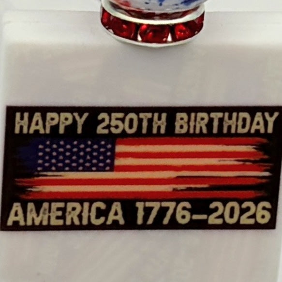 Patriotic Beaded Keychains – America 250th Birthday 1776–2026 | Red White Blue Keychains | Choose Your Style A–C