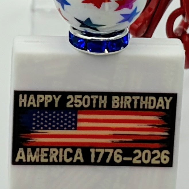 Patriotic Beaded Keychains – America 250th Birthday 1776–2026 | Red White Blue Keychains | Choose Your Style A–C