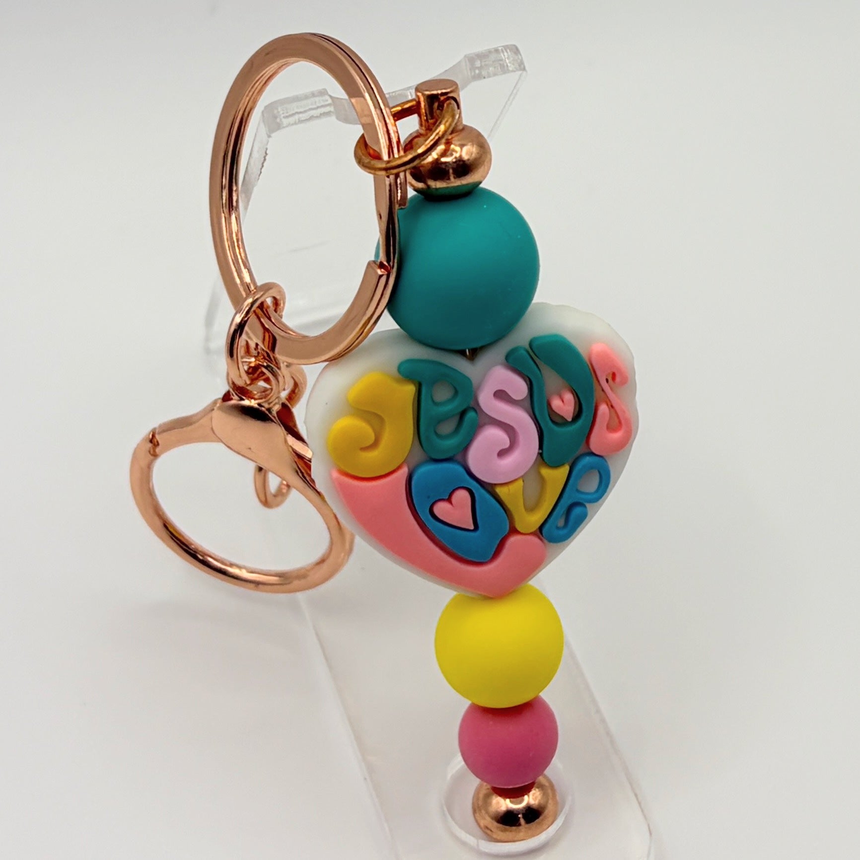 Faith-Inspired Beaded Keychains – Cute Christian Keychains with Puff, Scripture & Jesus Designs | Choose Your Style A–D