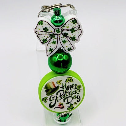 St. Patrick’s Day Beaded Keychains – Lucky Clover & Shamrock Keychains | Cute Green Gift | Choose Your Style A–C