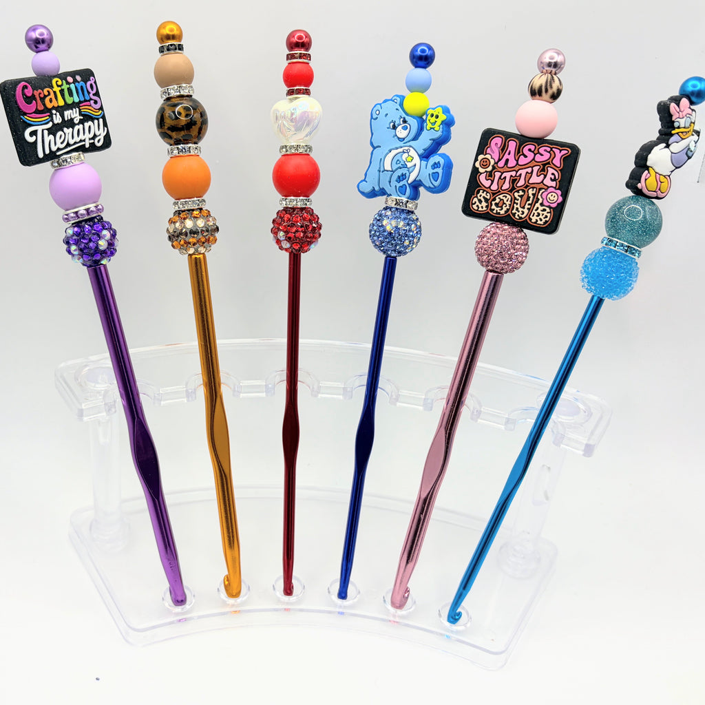 Beaded Crochet Hooks – Handmade Decorative Crochet Needles | Choose Your Style A–F