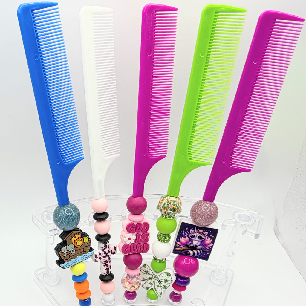 Beaded Fine-Tooth Comb | Handmade Styling Comb | Choose Your Style A-K