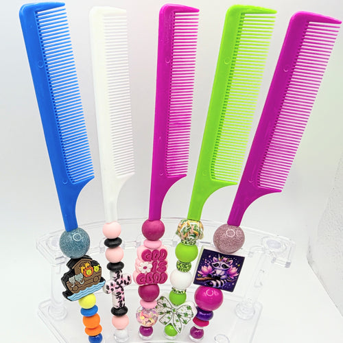 Beaded Fine-Tooth Comb | Handmade Styling Comb | Choose Your Style A-K