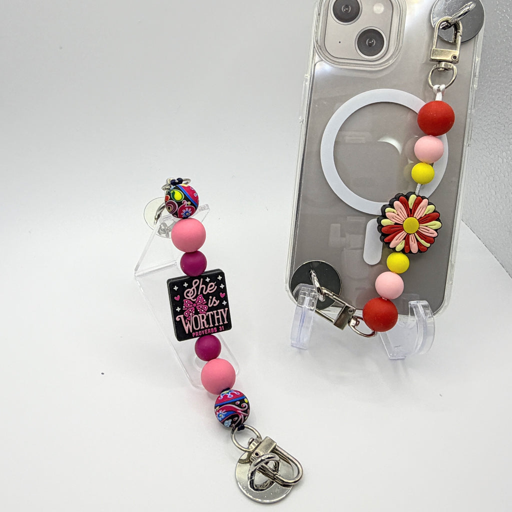 Beaded Cell Phone Straps – Choose Your Style A–M | Cute Wrist Straps for iPhone & Smartphones | Handmade Phone Accessories