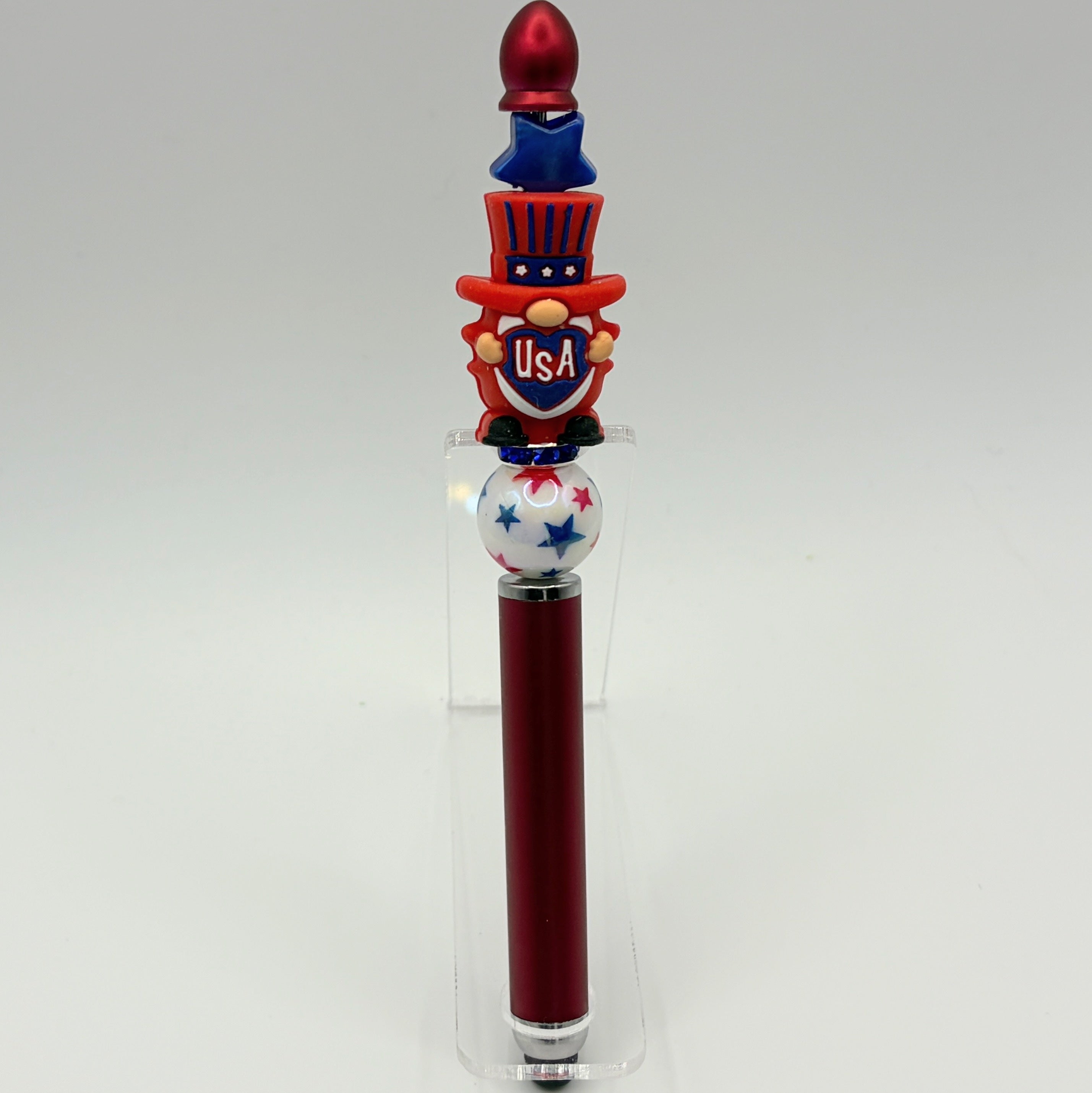 Patriotic 2-in-1 Touchscreen Stylus & Ink Pens – USA Uncle Sam & Eagle Beaded Pens | 4th of July | Memorial Day Gifts