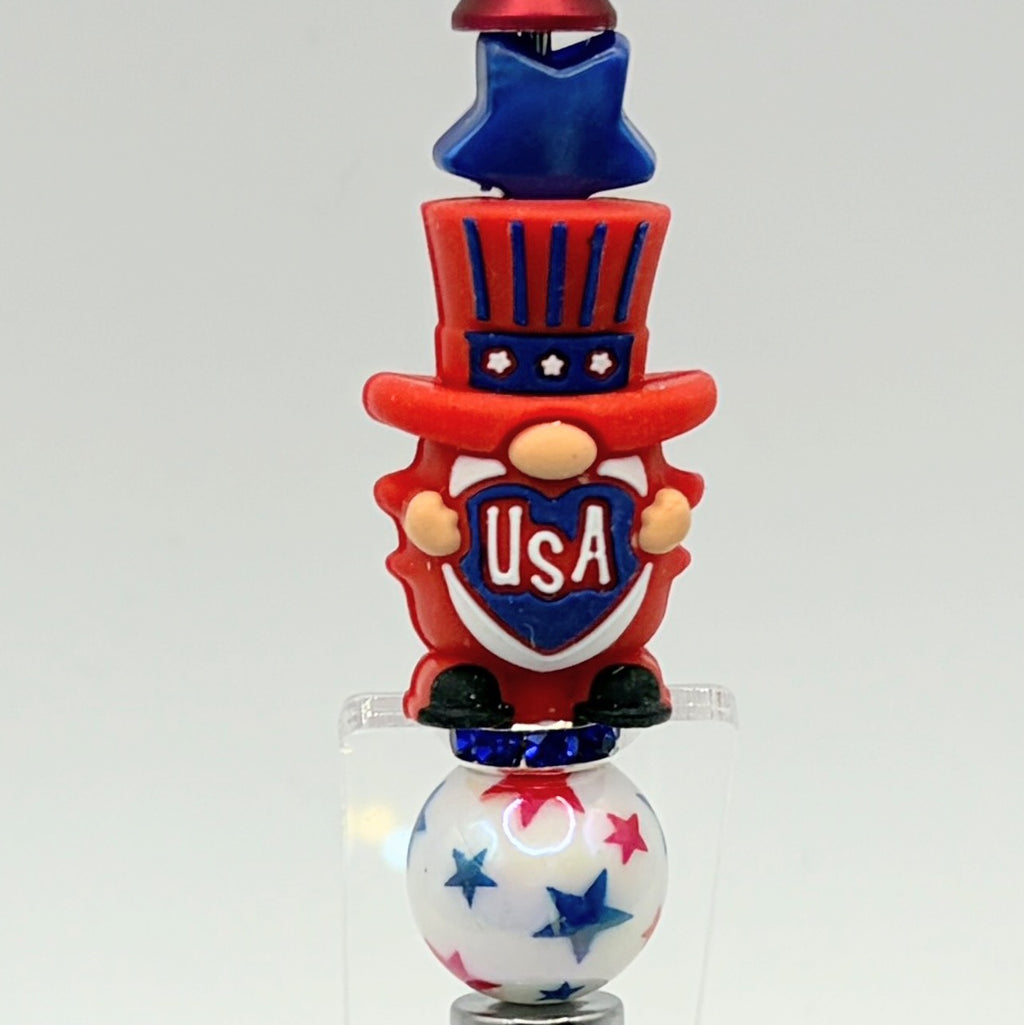 Patriotic 2-in-1 Touchscreen Stylus & Ink Pens – USA Uncle Sam & Eagle Beaded Pens | 4th of July | Memorial Day Gifts