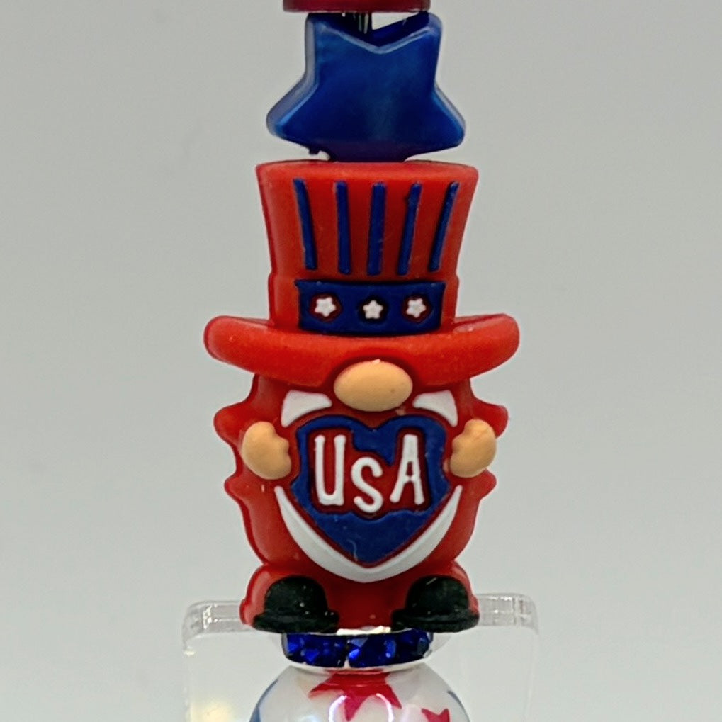 Patriotic 2-in-1 Touchscreen Stylus & Ink Pens – USA Uncle Sam & Eagle Beaded Pens | 4th of July | Memorial Day Gifts