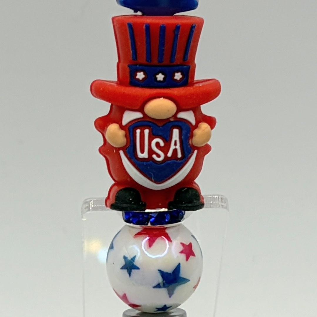 Patriotic 2-in-1 Touchscreen Stylus & Ink Pens – USA Uncle Sam & Eagle Beaded Pens | 4th of July | Memorial Day Gifts