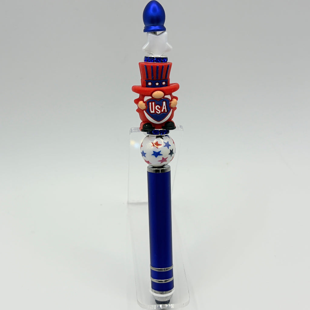 Patriotic 2-in-1 Touchscreen Stylus & Ink Pens – USA Uncle Sam & Eagle Beaded Pens | 4th of July | Memorial Day Gifts