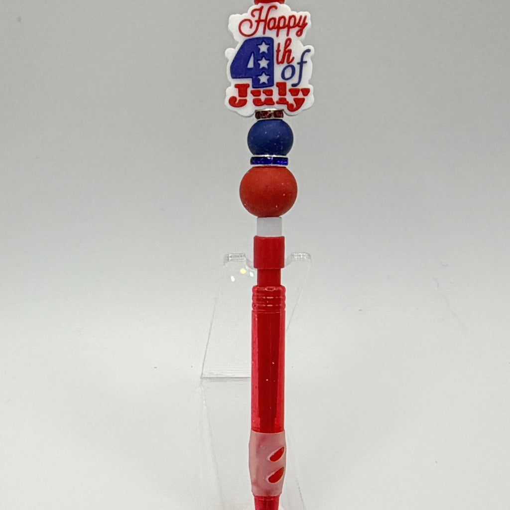 Patriotic Beaded Pencils – Choose Your Style A–E | 4th of July Kids Pencils | Handmade USA Theme School Supplies