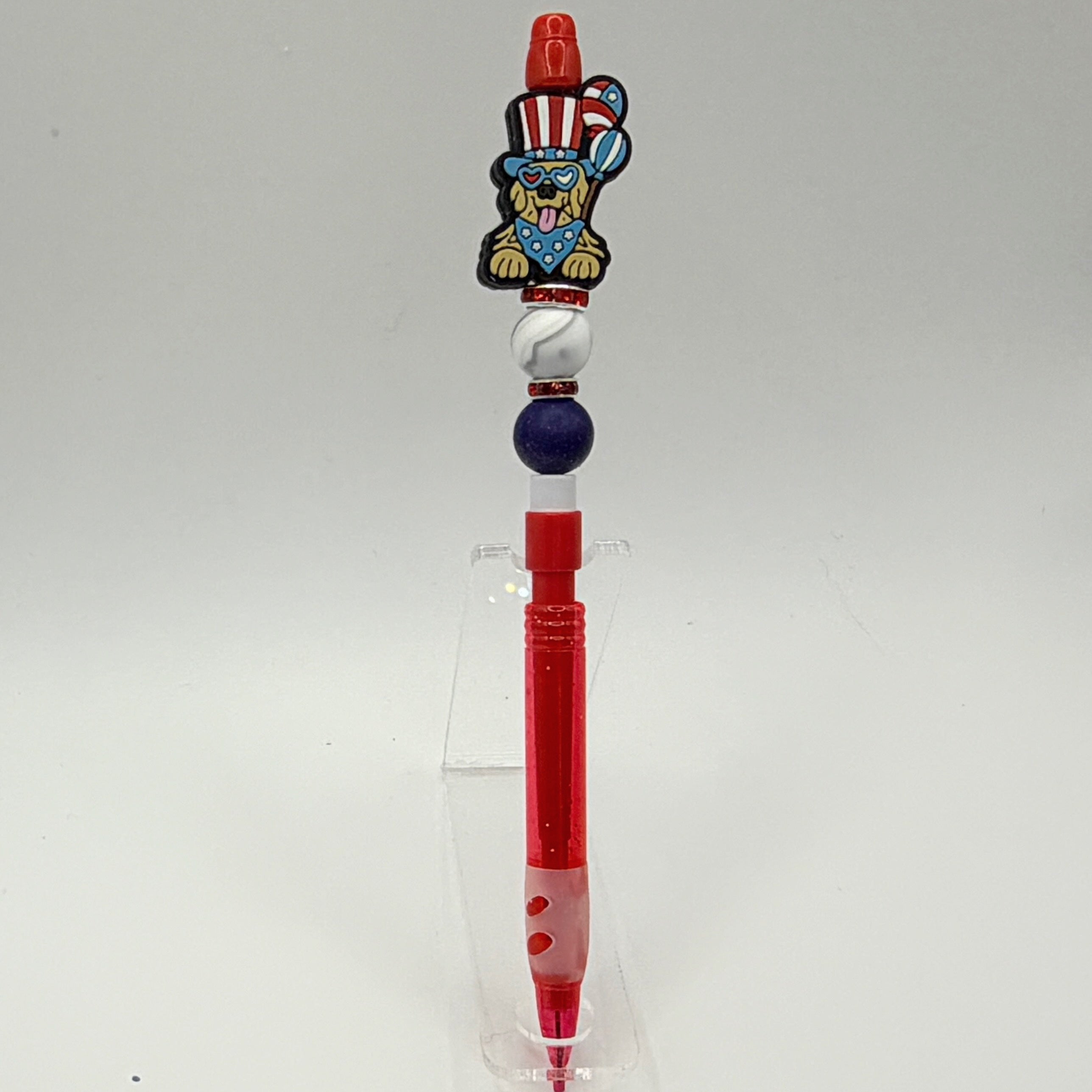 Patriotic Beaded Pencils – Choose Your Style A–E | 4th of July Kids Pencils | Handmade USA Theme School Supplies